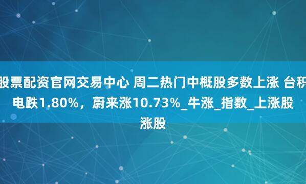 股票配资官网交易中心 周二热门中概股多数上涨 台积电跌1.80%，蔚来涨10.73%_牛涨_指数_上涨股